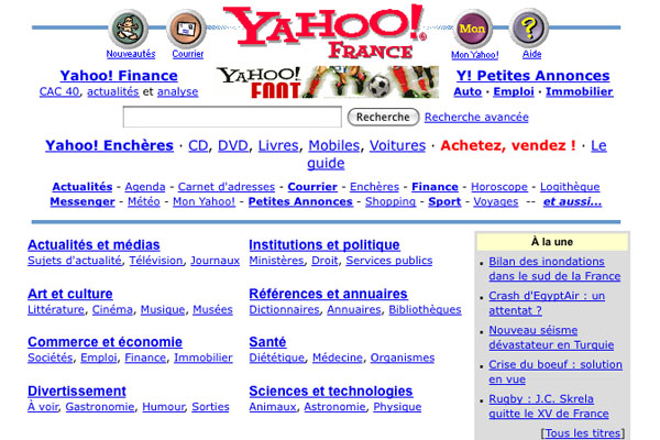 Yahoo France en 1999